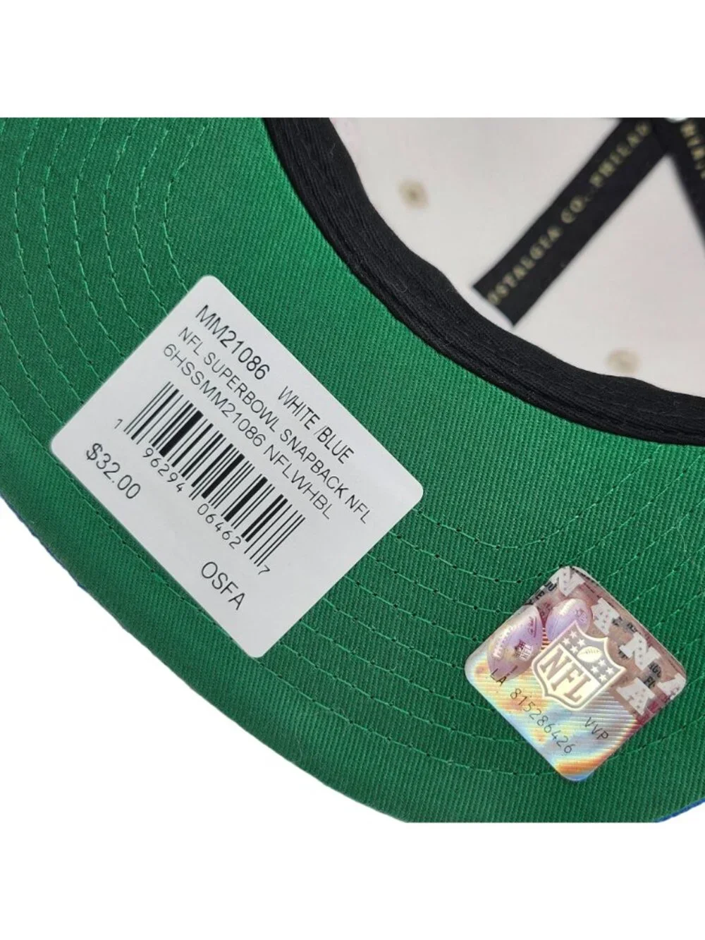 NFL Super Bowl XXVI 26 Mitchell And Ness Snapback Hat Cream Blue NWT